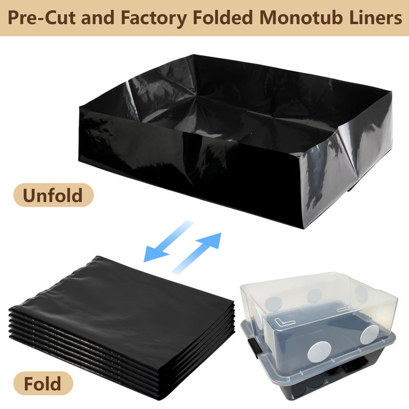 Adnee 10 Pcs Mushroom Monotub Liners-16"" x 13"" x 4"" Monotub Liner Fit Up to 48 Quart Monotub-Monotub Plastic Liners for Mushroom Growing Supplies Liner Replacement - Image 4